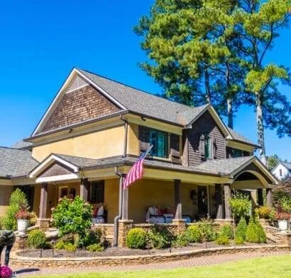 Completed residential roofing project showcasing quality craftsmanship and durable roofing materials.