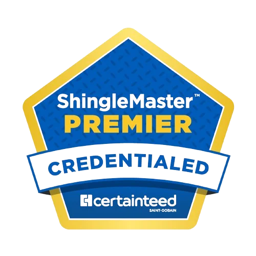 CertainTeed ShingleMaster Premier credential logo and partnership with Cool Roofs Inc.