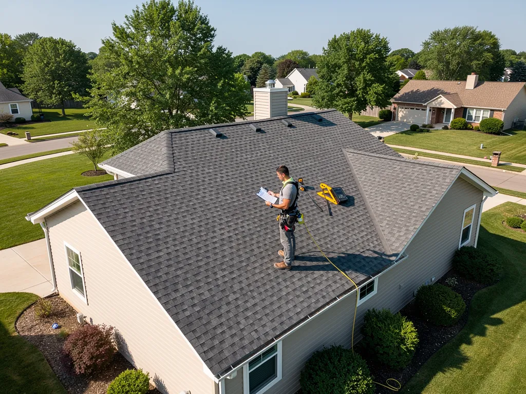 Cool Roofs contractor assessing residential roof condition and orientation for solar panel installation.