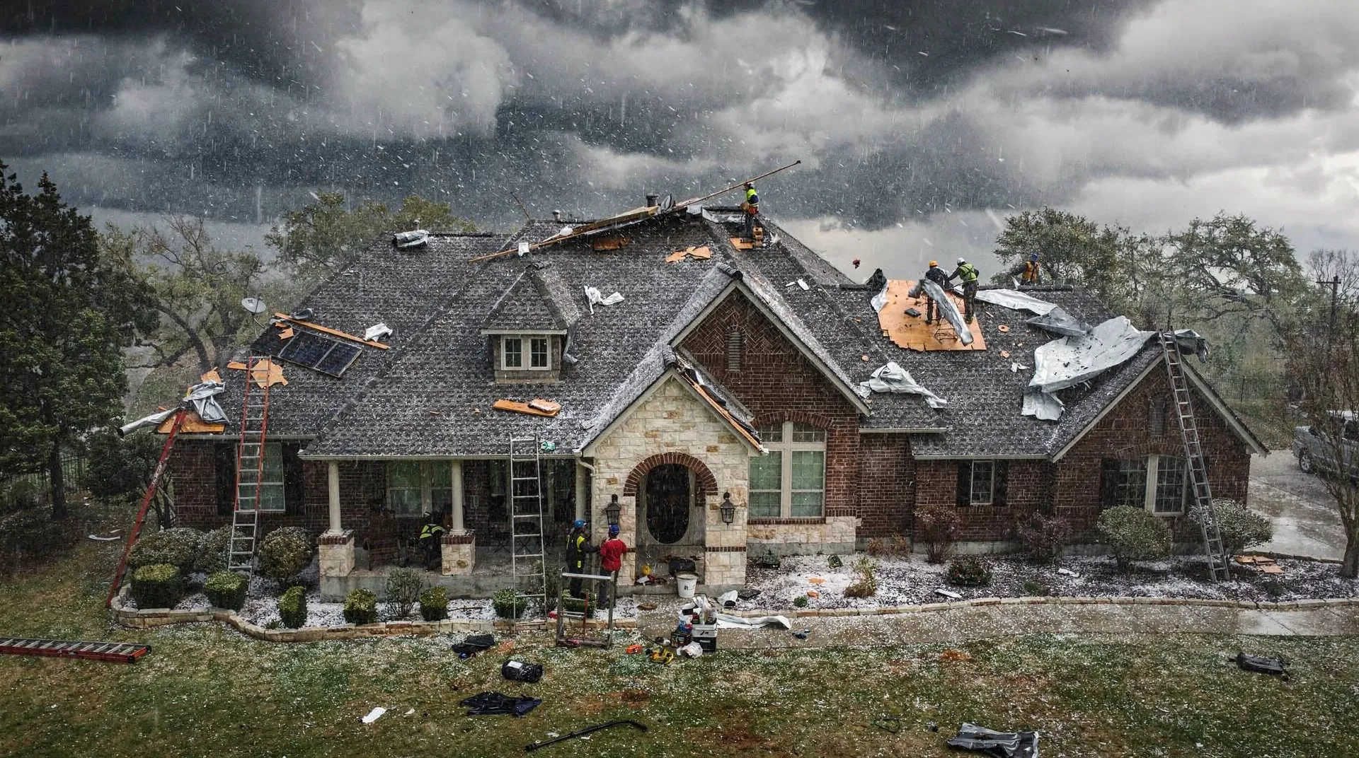 Strong storms bring sharp winds, hail, and heavy rain that can damage shingles, gutters, flashing